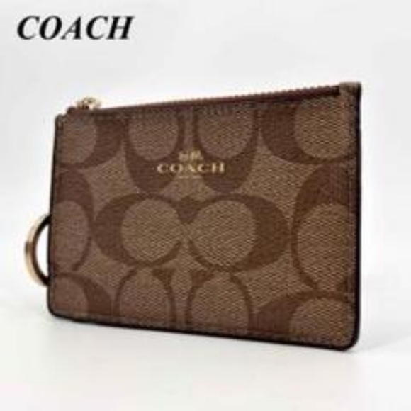 Coach-Monogram Pouch-Keychain( 🤎 Brown) - Picture 1 of 4